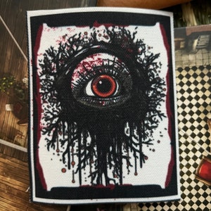Parche de lienzo impreso DIY con diseño de calavera de diablo, Horror, Grindcore, crust punk, Grunge, planchado The eye