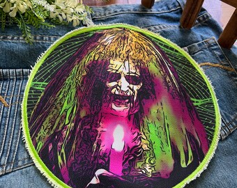 Bride in Black Horror Grunge Style Sew on DIY Printed Canvas Embroidered edge Patch
