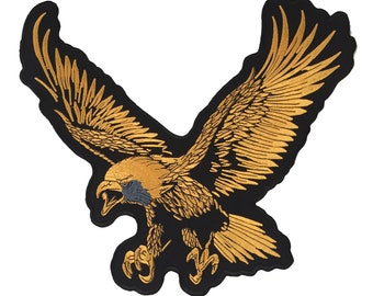 Golden Brown Eagle Hawk Big Bike Rider Giant back Patch XL