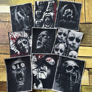 Terrify Horror Dark Art Occult crust punk Grunge Style Iron on DIY Printed Canvas Patch