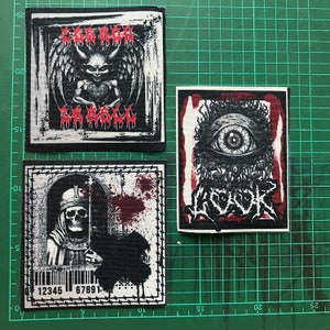 Parche de lienzo impreso DIY con diseño de calavera de diablo, Horror, Grindcore, crust punk, Grunge, planchado imagen 3