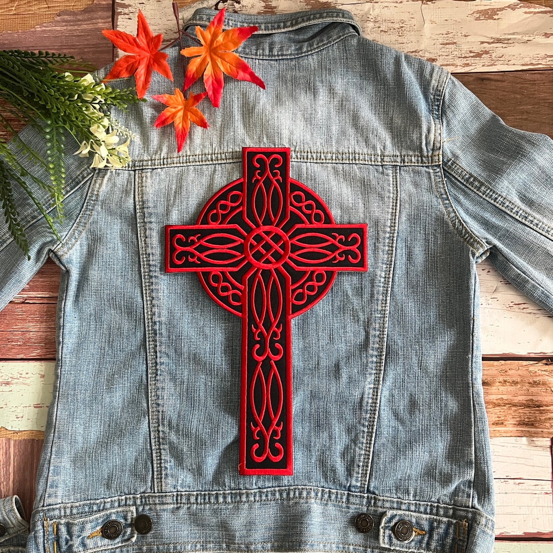 Red Celtic Cross Large Giant Back Patch XL - Etsy