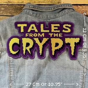 Toppa grande ricamata da stirare con scritta "Tales From The Crypt Horror"