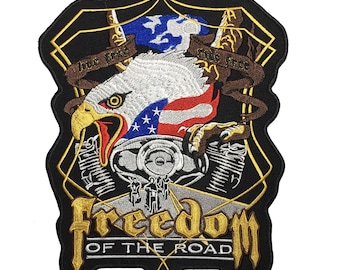 Freedom Eagle Hawk Big Bike Rider Giant back Patch XL