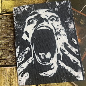 Horror Death Occult Scream crust punk Grunge Style Iron on DIY Printed Canvas Patch Shock