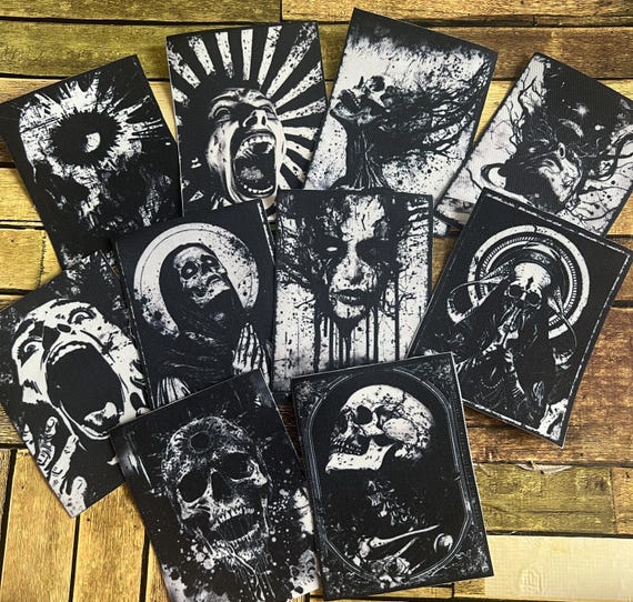 Horror Death Occult Scream crust punk Grunge Style Iron on DIY Printed Canvas Patch