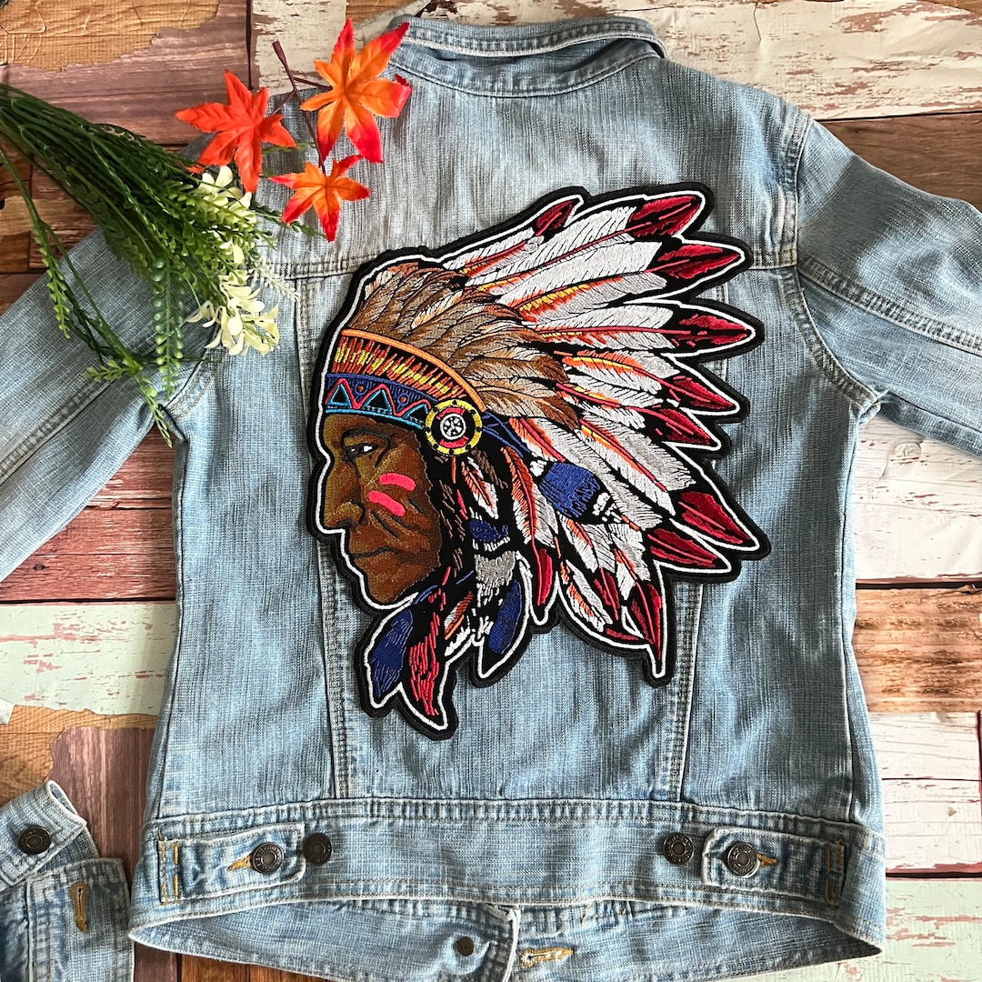 Cherokee Chief Native American Indian Giant Back Patch Size XL - Etsy