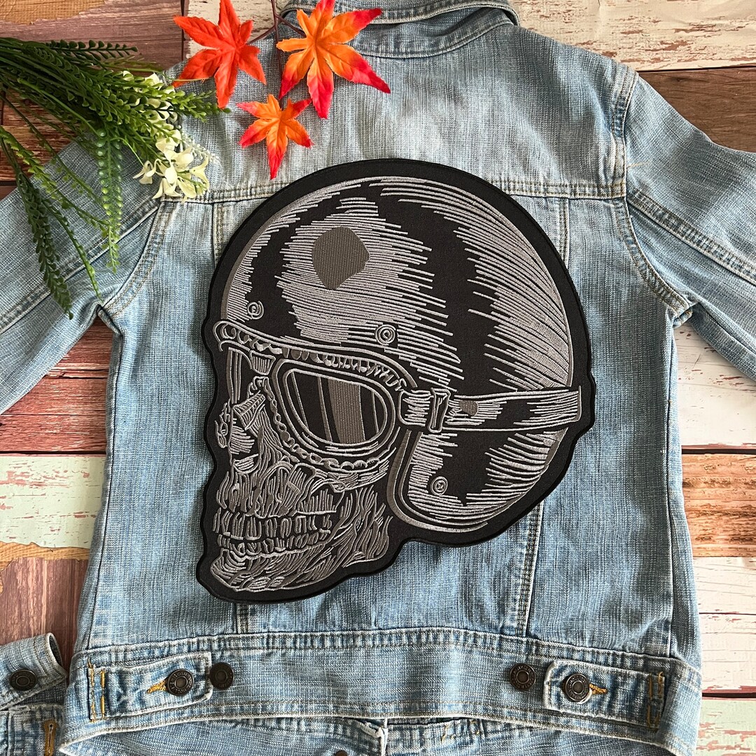 Big Skull Racing Biker Giant Largelarge Back Patch XL - Etsy