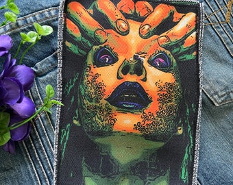 Cult Horror Grunge Style Sew on DIY Printed Canvas Patch