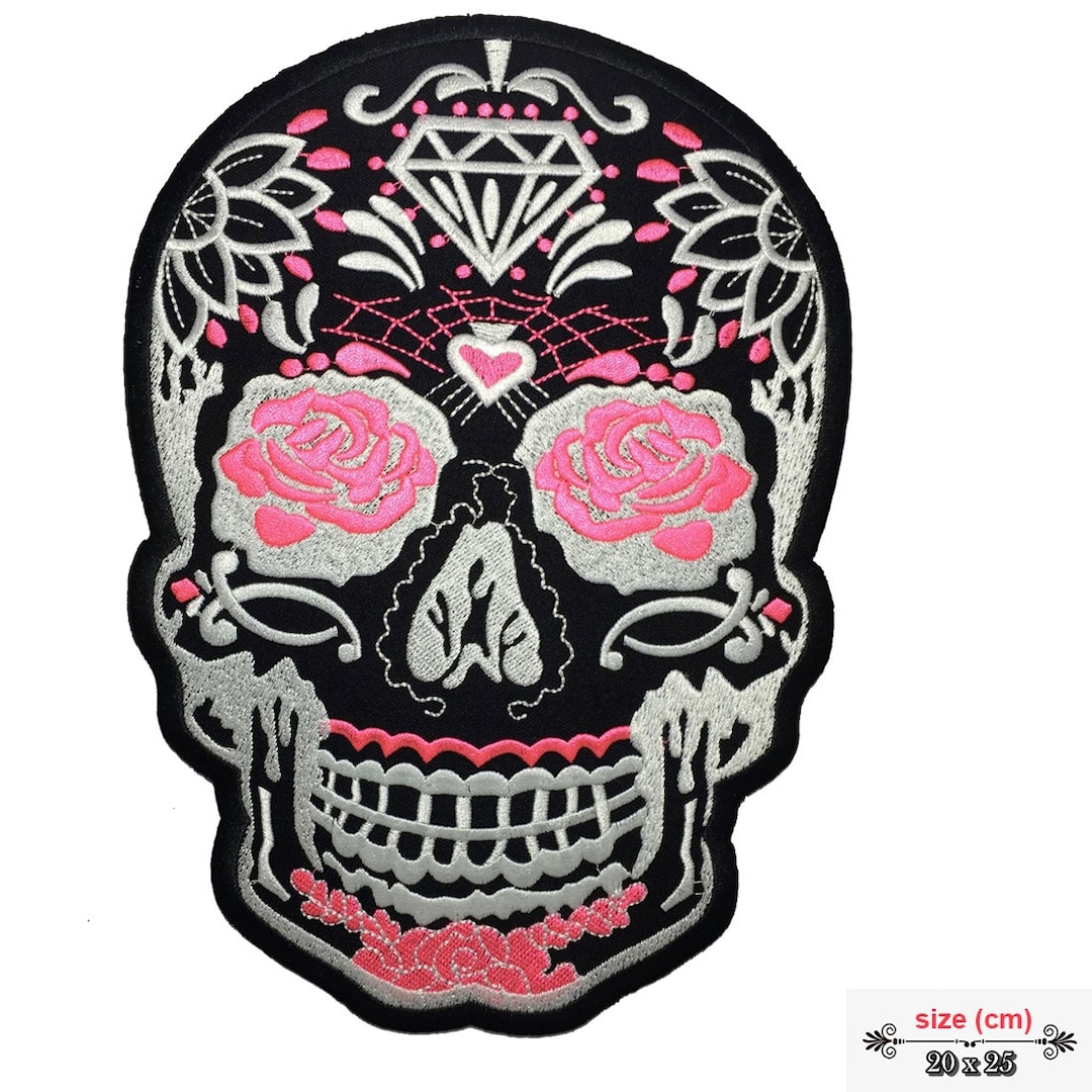 Mexican Art Sugar Skull Large Back Patch XL - Etsy