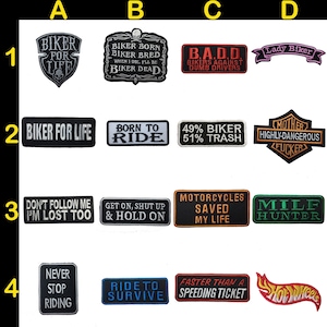 Biker Racing Rider Quote Slogan Embroidered Patch Applique