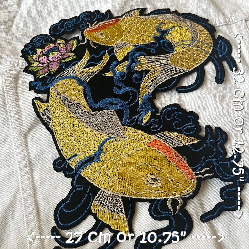Yellow Japanese Koi Fish Large Back Patch XL - Etsy