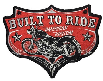 Built to Ride Motorcycle Large Giant back Patch XL