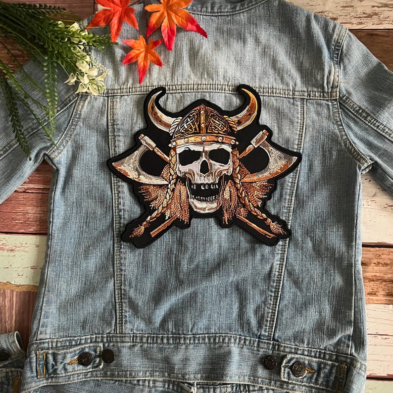 Viking Warrior Skull Large Back Patch XL - Etsy