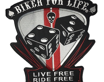 Biker for life Würfelt Großer Riesiger Rückenaufnäher XL
