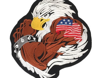 Motorcycle USA Eagle Biker Racing Rider Giant back Patch XL