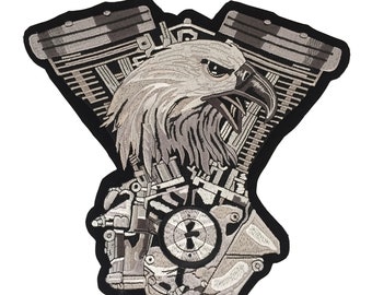 Chopper Eagle Hawk Big Bike Racing Rider Giant back Patch XL