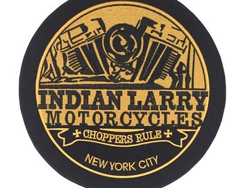 Biker Chopper Indian Larry Indianer Motorcycle Echt Leder Aufnäher Leather Patch 