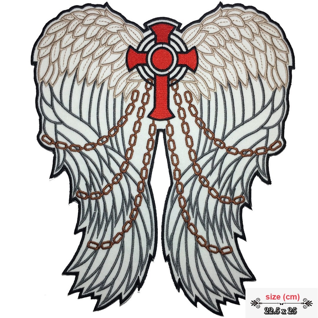 Angel Wing Cross Giant Large Back Patch XL - Etsy Australia