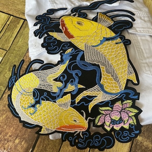 Yellow Japanese Koi fish Large back Patch XL