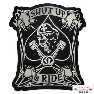 Shut Up and Ride Large Giant back Patch XL