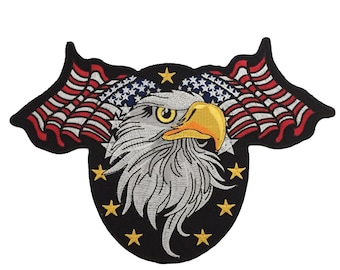 USA Flagge Adler Hawk Big Bike Rider Riesen Rückenaufnäher XL