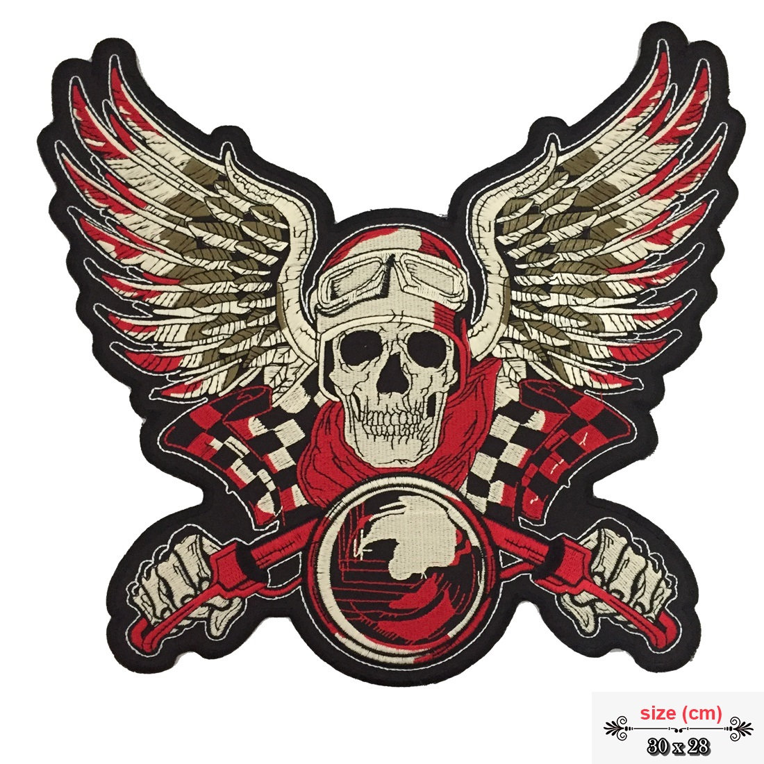 Skull Wing Racing Rider Giant Back Patch XL - Etsy