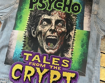 Tales from the crypt Psycho Undead 70s Horror Movie Grunge Style Iron on DIY Patch