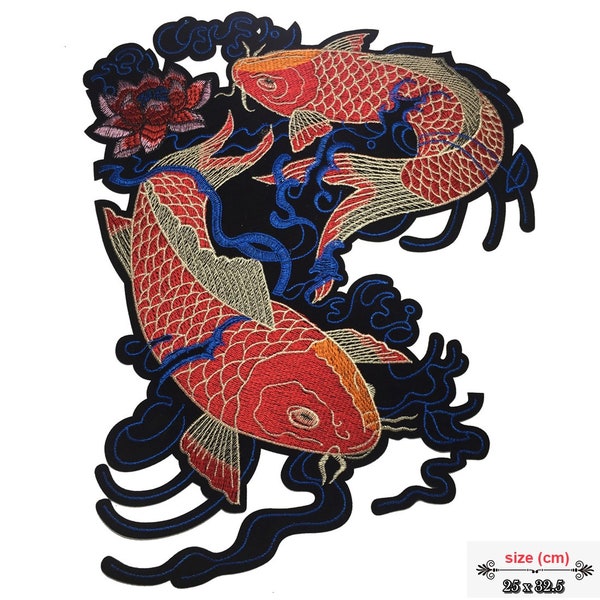 Orange Japanese Koi fish Large back Patch XL
