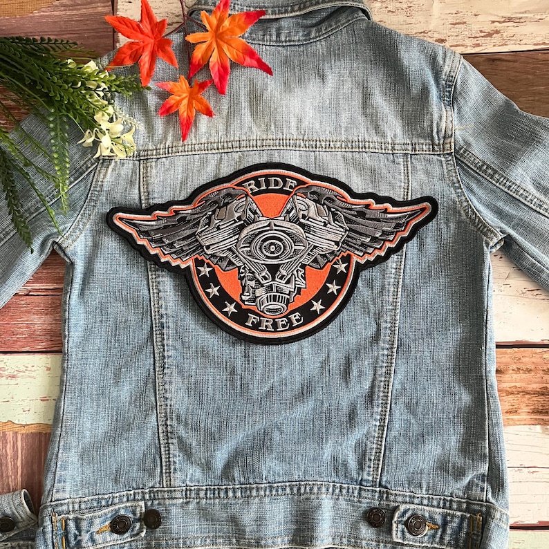 Ride Free Motorcycle Giant Large Back Patch XL - Etsy