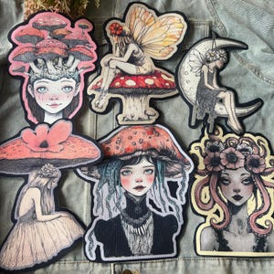 Schrullig Puppen im Feen Thema seltsame coole Stil Eisen auf DIY gedruckt Leinwand Patch