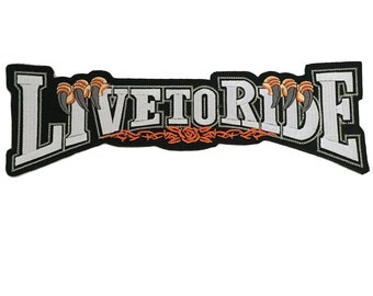 Silver Live to Ride Eagle Claw Large back Patch XL