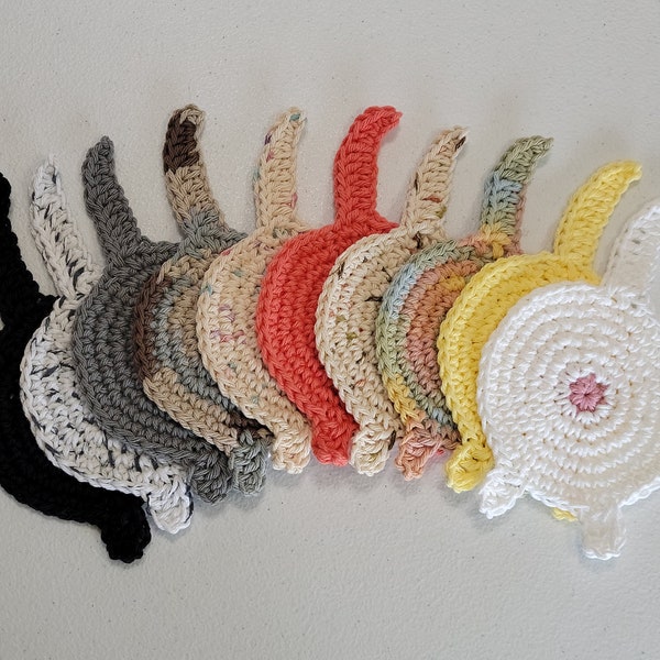 Cat Butt Coasters, Crochet, Coasters, Cute Cats, Cat Lovers, Cat Attitude, Colorful Cats