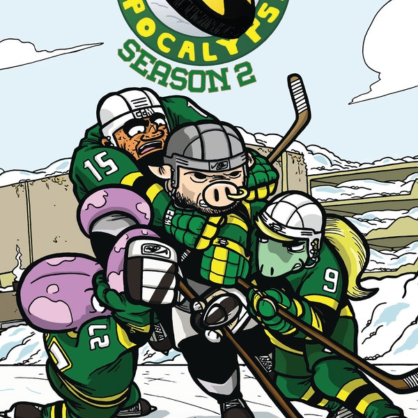 Hockeypocalypse Season 2: Line Change, Indie Comic Book Signed by Author w Custom Sketch, Graphic Novel Gift for Kids or Sports Fans