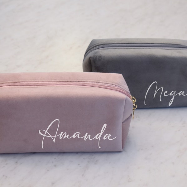 Bridesmaid Gifts Makeup Bag Personalized Gift for Her Bridesmaid Proposal Gift Cosmetic Bag Bachelorette Gift Bride Squad Party Favours