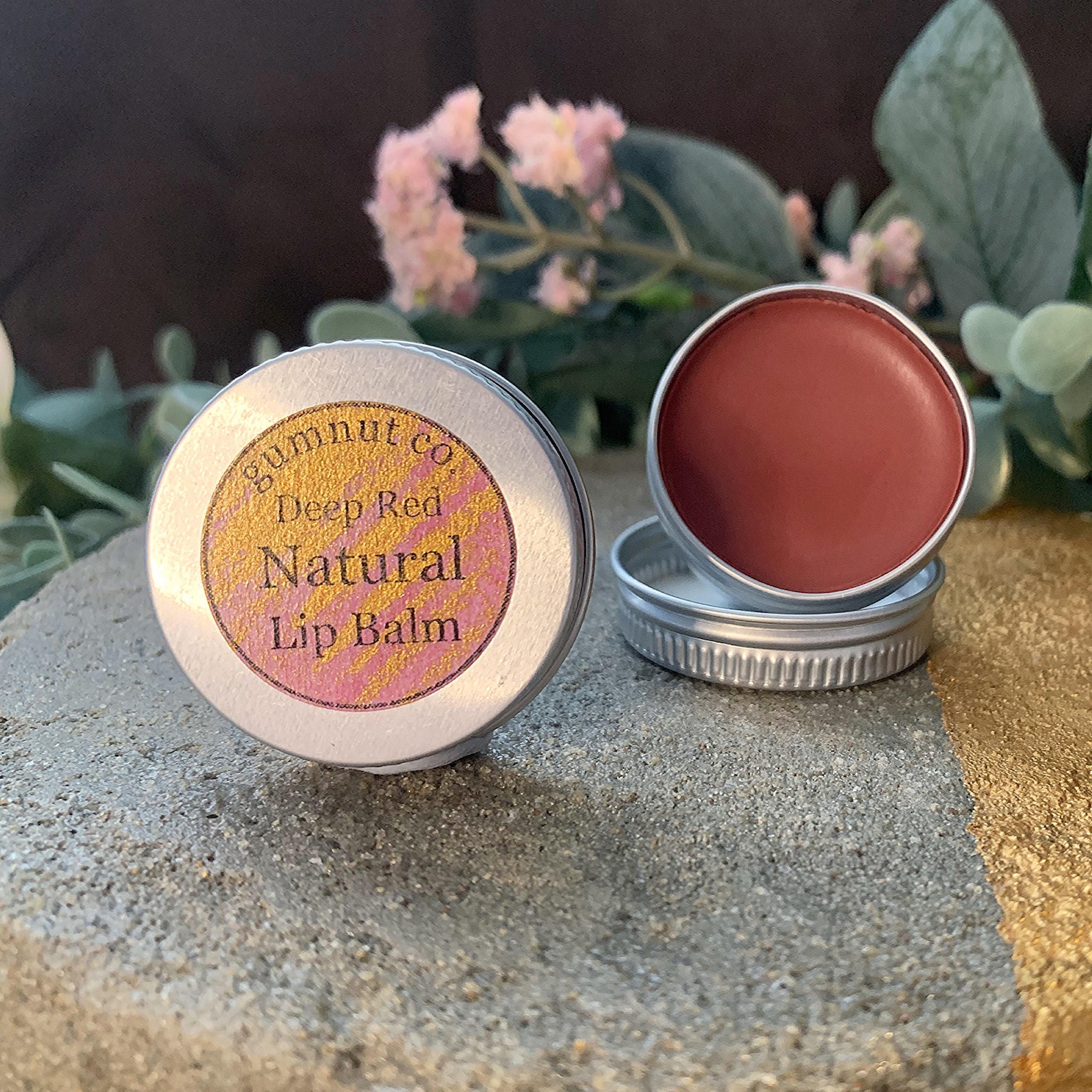Tinted Deep Red Natural Lip Balm Etsy