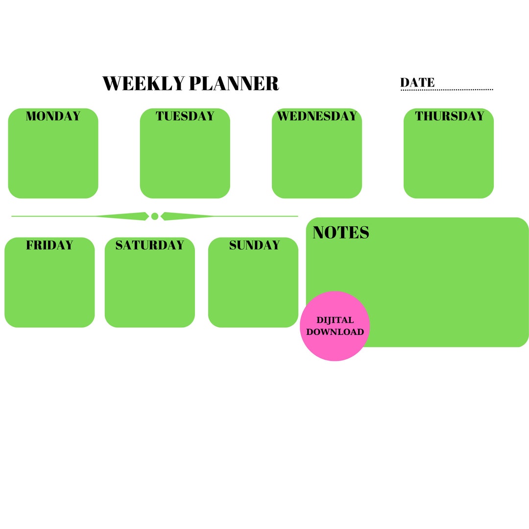 Weekly planner printable landscape minimalist weekly schedule week at a