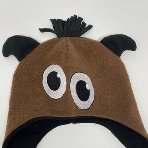 Handmade Brown Monster Fleece Hat, Toddler Children, Adult Beanie,