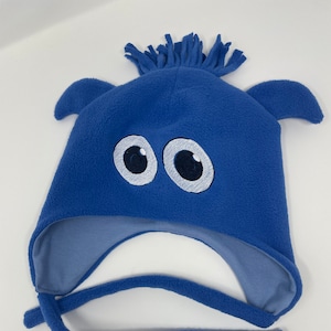 Handmade Blue Monster, Dragon Fleece Hat, Toddler Children, Adult Beanie,