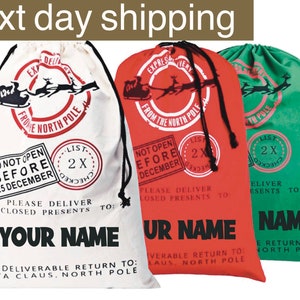 Custom Santa Sack, North Pole Express Santa Delivery Sack, Christmas Gift Bag for Kids, Santa Claus Bag, Presents Bag, Personalized Sack