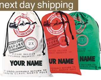 Custom Santa Sack, North Pole Express Santa Delivery Sack, Christmas Gift Bag for Kids, Santa Claus Bag, Presents Bag, Personalized Sack