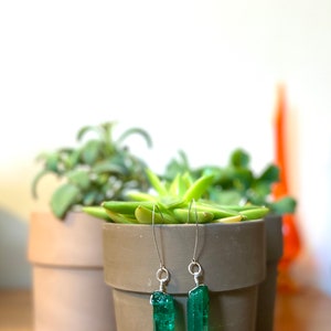 Green Quartz Drop Earrings