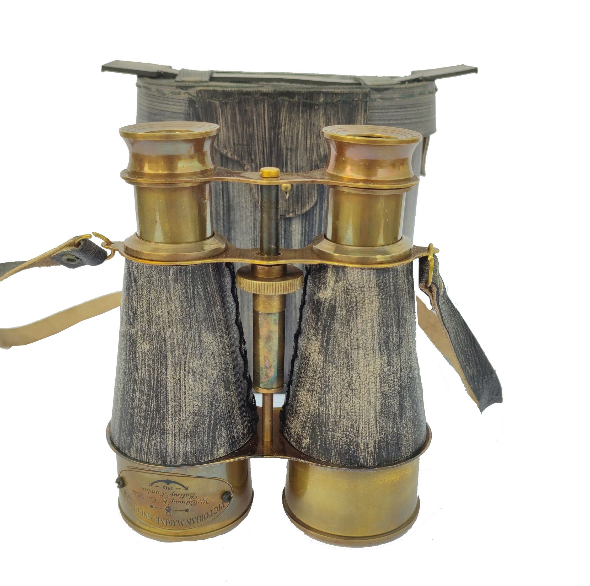 Details about   Antique Brass Victorian Marine Binocular With Grey Leather Box Maritime 