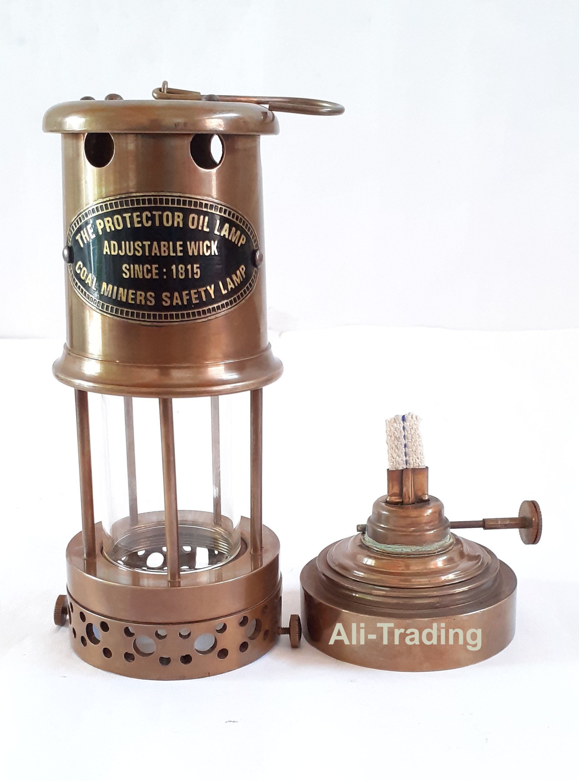 lampe de mineur nautique en laiton antique 100 % fonctionnelle, lanterne navire à huile, cadeau maritime