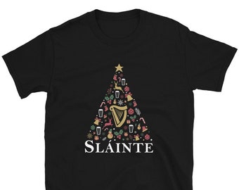 Christmas Slainte Drink T-Shirt | Irish Christmas Drinking T-Shirt | Slainte Eire Beer shirt | Irish Xmas Gifts