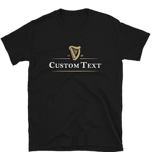 Anpassad Guinness-ölskjorta med text | Personlig Irlands öl-t-shirt | Irländsk gåva-t-shirt | St Patrick's Day-skjorta