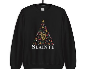 Sudadera Christmas Slainte Drink / Sudadera irlandesa para beber Navidad / Sudadera de cerveza Slainte Eire / Regalos irlandeses de Navidad