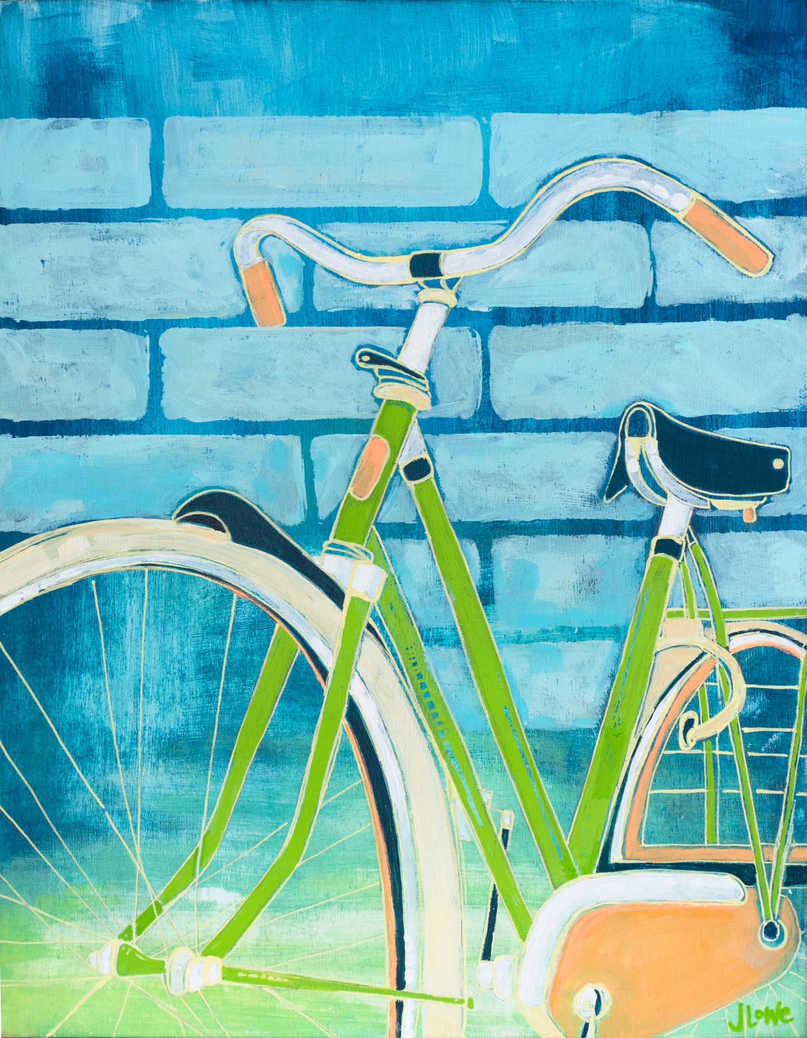 vintage bike painting