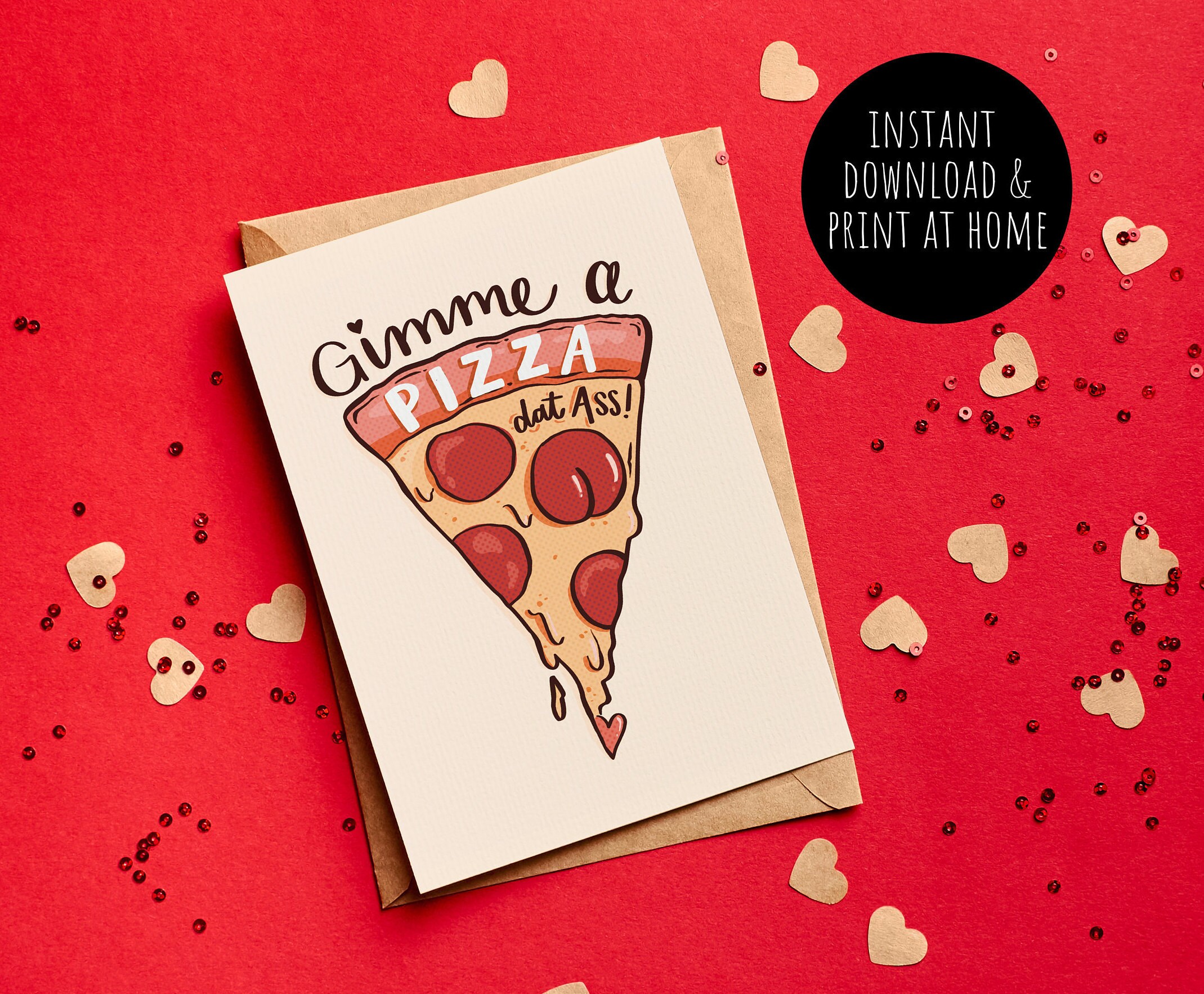 Funny Pizza Card Dirty Valentine Valentine's Day Card - Etsy UK