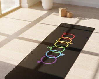 Pride genders Yoga Mat LGBTQIA Yoga Mat Inclusive NonSlip Mat for Diversity Unity